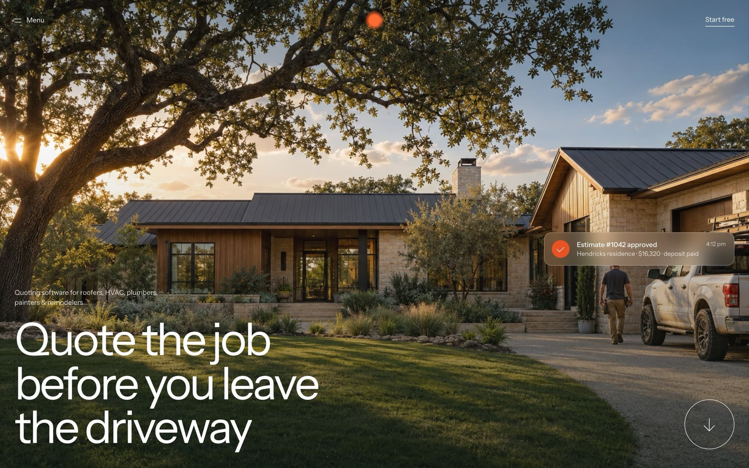 Plumbline hero: Quote the job before you leave the driveway