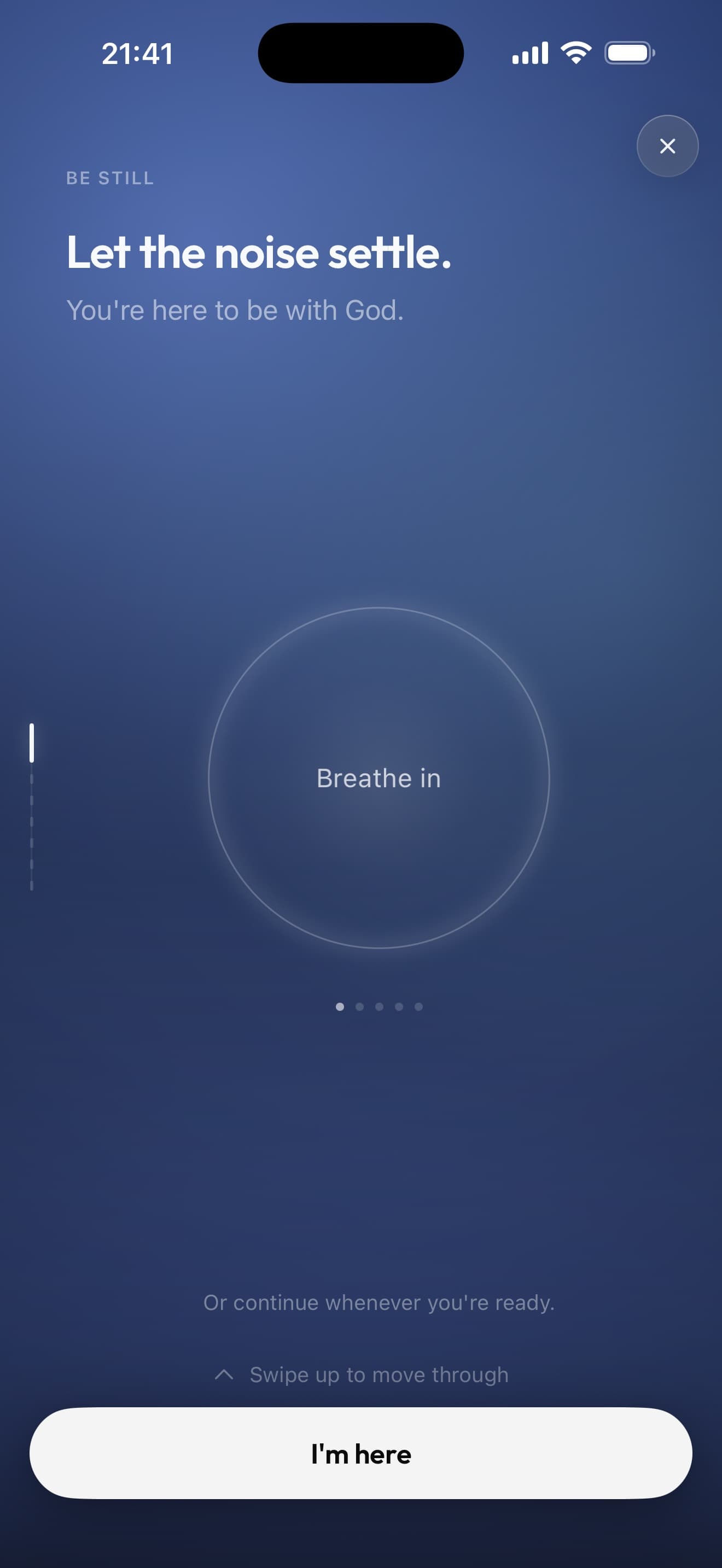 The Daily Walk: Scripture, stillness, reflection and prayer, read at arm's length.