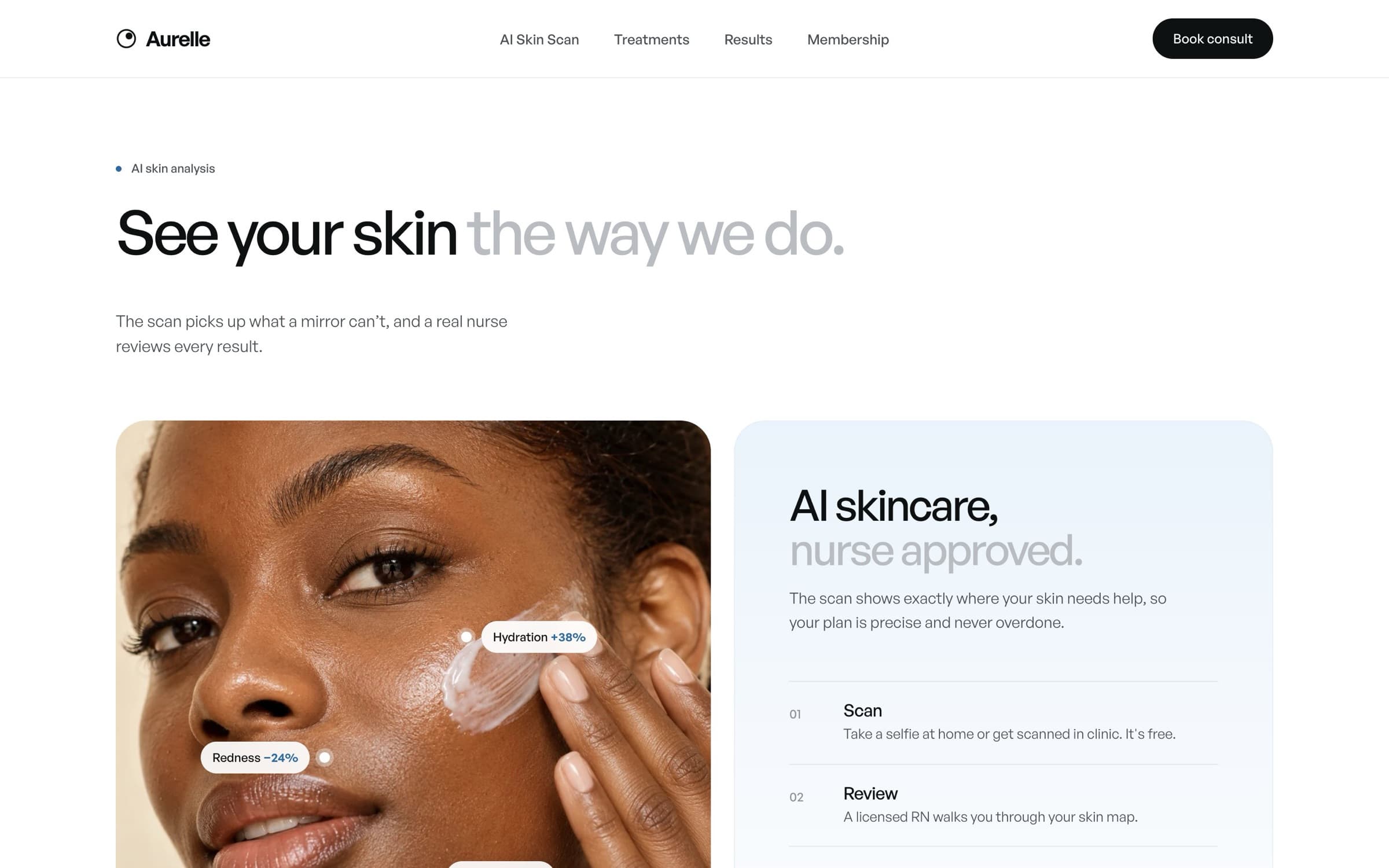 Skin analysis section