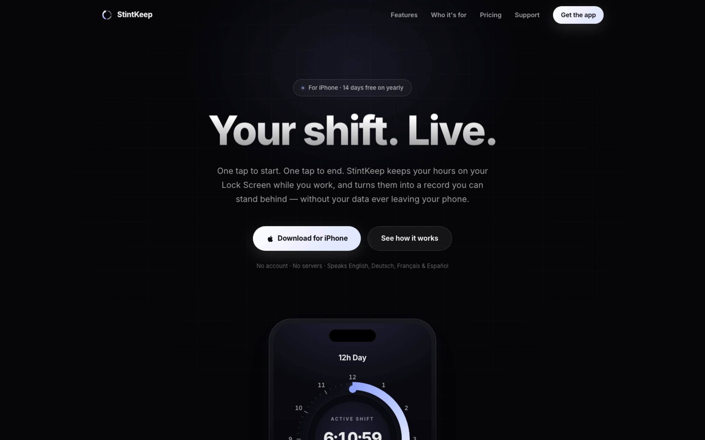 StintKeep: your shift, live