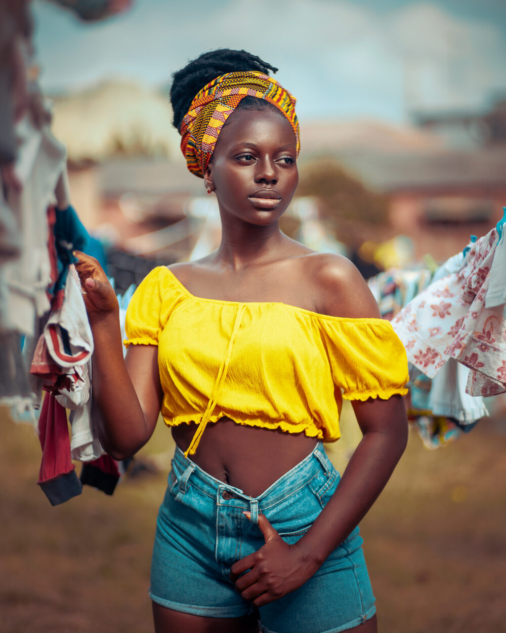 Portrait in yellow, Lagos market